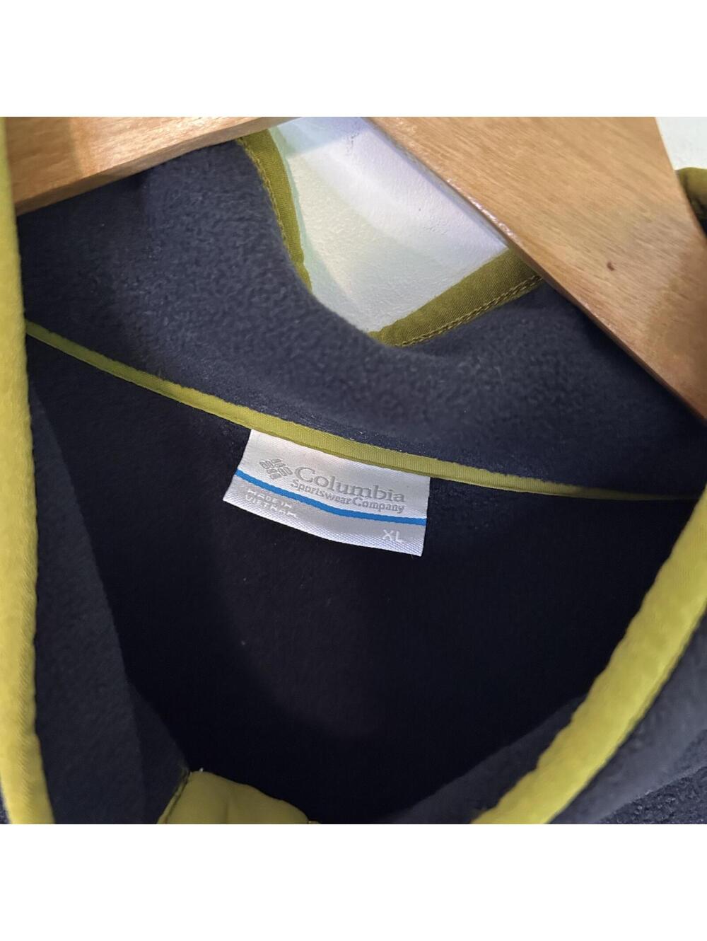 Columbia Colorblock Black Green Long Sleeve Fleece Pullover Sweater Men's XL - Picture 5 of 6